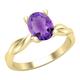 Dazzlingrock Collection 8x6mm Oval Amethyst Twisted Solitaire Engagement Ring for Women in 14K Solid Yellow Gold, Size 5.5
