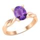 Dazzlingrock Collection 8x6mm Oval Amethyst Twisted Solitaire Engagement Ring for Women in 18K Solid Rose Gold, Size 8.5
