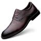 TAYGUM Dress Formal Shoes for Men Lace Up Round Burnished Toe Leather Derby Shoes Block Heel Rubber Sole Non Slip Party (Color : Brown, Size : 8 UK)