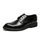 Ninepointninetynine Dress Oxford Shoes for Men Lace Up Wing Tip Brogue Embossed Pointed Toe Shoes Vegan Leather Low Top Non Slip Rubber Sole Block Heel Prom (Color : Black, Size : 6 UK)