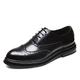 Ninepointninetynine Oxford Shoes for Men Lace Up Wing Tip Brogue Burnished Toe Shoes Vegan Leather Non Slip Low Top Anti-Slip Rubber Sole Slip Resistant Business (Color : Black, Size : 6.5 UK)