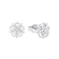 Paar Ohrstecker AMOR "Schmuck Geschenk Ohrschmuck Blume, Glitzerohrstecker Silber 925", silber (silber, 925, kristallweiß), Ohrringe, Damen, Silber 925 (Sterlingsilber), mit Zirkonia (synth.)