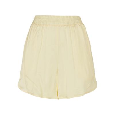 Shorts URBAN CLASSICS "Urban Classics Damen Ladies Viscose Satin Resort Shorts", Damen, Gr. S, US-Größen, gelb (softgelb), 100% Viskose, unifarben, relaxed fit, Hosen Image