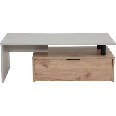Couchtisch HELA "DENNIS", grau (hellgrau, viking oak, hellgrau, viking oak, hellgrau), B:110cm H:40cm T:55cm, Tische, Stauraum mit Schubkasten, Breite 110 cm Image
