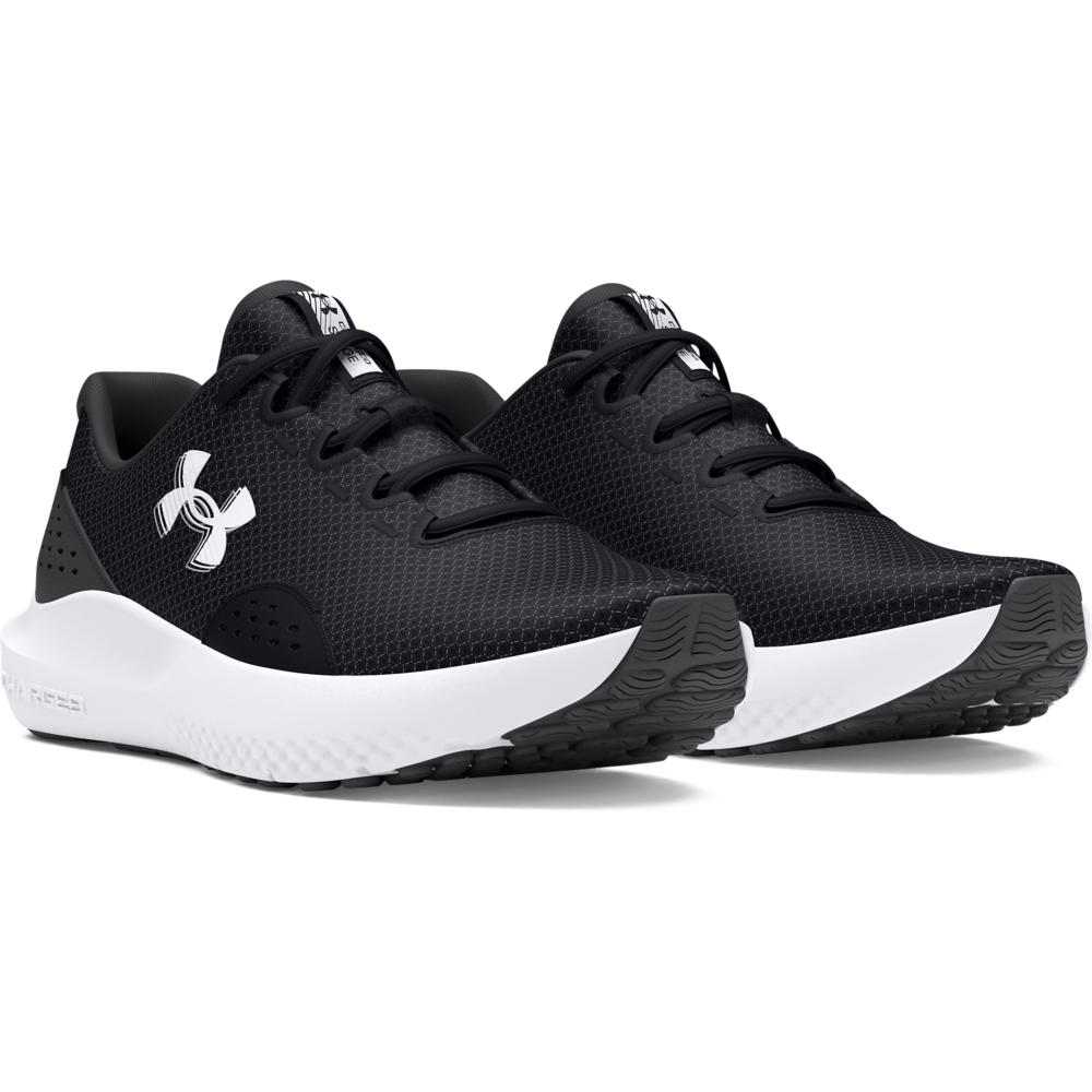 Laufschuh UNDER ARMOUR "UA Charged Surge 4", Gr. 41, schwarz-weiß (schwarz, weiß), Synthetik, Textil, Sportlich, Schuhe Image