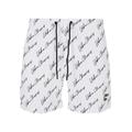 Badeshorts URBAN CLASSICS "Herren Pattern Swim Shorts" Gr. L, US-Größen, weiß (whitescriptlogo) Herren Badehosen Herrenbademode