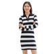 Jerseykleid TOM TAILOR DENIM Gr. S, N-Gr, blau (navy white block stripe) Damen Kleider Freizeitkleider