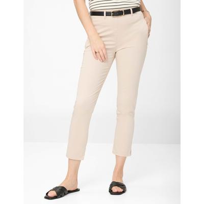 Chinohose RAPHAELA BY BRAX "Style LAVINA ZIP 6/8", Damen, Gr. 40K (20), Kurzgrößen, beige, 96% Baumwolle, 4% Elasthan, Hosen Image