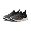 Slip-On Sneaker PUMA "SOFTRIDE REMI SLIP-ON KNIT WN'S", Gr. 38, schwarz (puma schwarz, puma gold, cool schwarz gray), Textil, sportlich, Schuhe