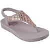 Sandale SKECHERS "MEDITATION-ROCKSTAR", Damen, Gr. 40, grau (taupe), Lederimitat, modisch, Schuhe, Sommerschuh, Sandalette, Riemchensandale, mit Glitzersteinen