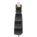 Banana Republic Factory Store Casual Dress - Maxi: Black Stripes Dresses - Women's Size 0 Petite