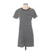 Everlane Casual Dress - Shift Crew Neck Short sleeves: Black Print Dresses - Women's Size Small