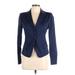 Patrizia Pepe Blazer Jacket: Short Blue Print Jackets & Outerwear - Women's Size 46