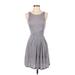Splendid Cocktail Dress - A-Line: Gray Solid Dresses - Women's Size Small