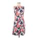 Columbia Casual Dress - Mini Scoop Neck Sleeveless: White Floral Dresses - Women's Size Small