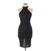 AX Paris Cocktail Dress - Bodycon: Black Brocade Dresses - Women's Size 10