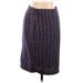 Ann Taylor Casual Midi Skirt Midi: Blue Tweed Bottoms - Women's Size 6