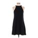 Press Casual Dress - Mini Halter Sleeveless: Black Print Dresses - Women's Size Small