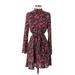 Shein Casual Dress - Mini Mock Long sleeves: Black Print Dresses - Women's Size Small