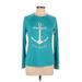 Reel Legends Long Sleeve T-Shirt: Teal Graphic Tops - Women's Size Large