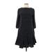 Club Monaco Casual Dress - A-Line Crew Neck 3/4 sleeves: Black Polka Dots Dresses - Women's Size 10