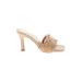 Shein Heels: Slip-on Stilleto Cocktail Tan Print Shoes - Women's Size 37 - Open Toe