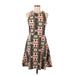 H&M Casual Dress - A-Line: Brown Aztec or Tribal Print Dresses - Women's Size Medium