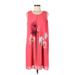 CeCe Casual Dress - Shift Scoop Neck Sleeveless: Orange Floral Dresses - Women's Size Medium