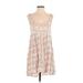 Forever 21 Casual Dress - DropWaist: Tan Acid Wash Print Dresses - Women's Size Small