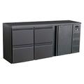 Gastro Barkühler Bar-Kühlschrank schwarz 1 Tür 4 Schubladen 537 l, 2002x513x860 mm 0-10°C