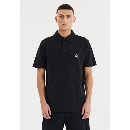 Langarm-Poloshirt SOS ""Monviso"" Gr. M, schwarz Herren Shirts in unwiderstehlich weicher Qualität