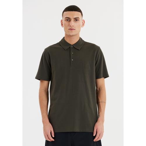 Langarm-Poloshirt SOS ""Monviso"" Gr. M, grün (olivgrün) Herren Shirts in unwiderstehlich weicher Qualität