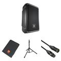 JBL IRX108BT Powered Portable Speaker Kit with Cover, Speaker Stand, and Cable IRX108BT