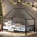 2 Size 3 Colors Metal House Bed with Metal Frame Playhouse Design for Kids