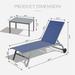 Chaise Lounge Outdoor Set of 3, Pool Lounge Chairs Sunbathing Lounger Chair with Side Table and Wheels for Beach