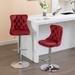 Swivel Velvet Barstools Adjusatble Seat Height from 25-33 Inch,Upholstered Chrome base Bar Stools with Backs,Set of 2