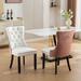 High-end Tufted Solid Wood Contemporary PU and Velvet Upholstered Dining Chair,Set of 2