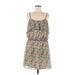 MNG Casual Dress - Mini Scoop Neck Sleeveless: Green Print Dresses - Women's Size Medium