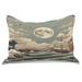 Ambesonne Nautical Quilt Pillow Cover Waves Ship Japanese Style Pale Teal Tan Dried Rose Polyester in Brown/White | 20 H x 30 W x 1 D in | Wayfair
