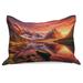 Ambesonne Lake Quilt Pillow Cover Lonely Boat Mountain Lscape Olive Green Burnt Sienna Polyester in Orange | 1 H x 30 W x 20 D in | Wayfair