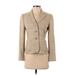 Lauren by Ralph Lauren Silk Blazer Jacket: Short Tan Solid Jackets & Outerwear - Women's Size 2 Petite