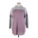 Ultra Flirt Casual Dress - Sweater Dress High Neck 3/4 sleeves: Pink Color Block Dresses - Women's Size 1X Plus