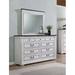 Wildon Home® Arneta 9 - Drawer 78" W Solid Wood Dresser w/ Mirror Wood in Brown/Green/White | 63 H x 78 W x 17.75 D in | Wayfair