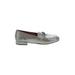 Donald J Pliner Flats: Smoking Flat Chunky Heel Glamorous Silver Snake Print Shoes - Women's Size 6 - Almond Toe