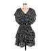 She + Sky Casual Dress - Popover: Black Animal Print Dresses - Women's Size Medium