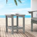 Ebern Designs Bertoncini Oval 18.7" L x 15" W Outdoor Side Table Plastic in Gray | 18.1 H x 18.7 W x 15 D in | Wayfair