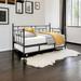 Winston Porter Metal Daybed Frame Twin Size Platform w/ Trundle, No Box Spring Needed in Black | 41.73 H x 40.35 W x 77.72 D in | Wayfair