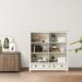 LORENZO Solid Wood Standard Bookcase Wood in White | 47 H x 39 W x 14 D in | Wayfair 01WAQ38OQBFQI3JO915