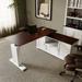 Orren Ellis Chastin Height Adjustable L-Shaped Executive Desk Wood/Metal in Brown/Gray/White | 60 W x 54 D in | Wayfair