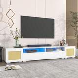 Wrought Studio™ Janousek TV Stand for TVs up to 88" Wood in White | 13.7 H x 82.5 W x 15.5 D in | Wayfair 2EC0D6EE92DA4321BFC4475D806363C9